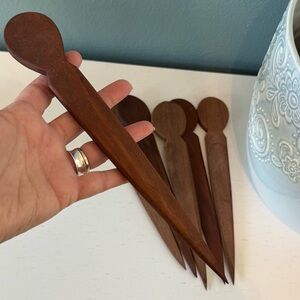 Set of Wooden Garden Stakes Plant Markers Herb Garden (Set of 6) NWOT